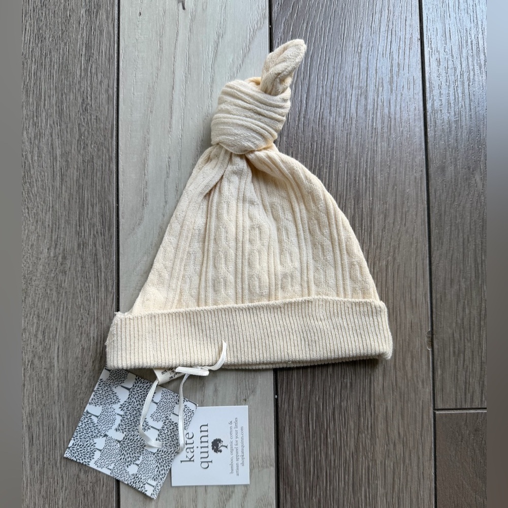 Kate Quinn Ivory Cable Knit Baby Hat